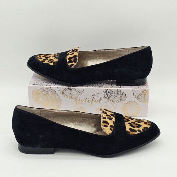 Alfani Step N Flex Zanta2 Womens Loafers 9.5 M Leather Suede Calf Hair Leopard - Picture 4 of 15